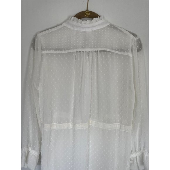 Malia Mills Carol Robe Sheer Maxi Coverup Dress M White - Picture 6 of 14